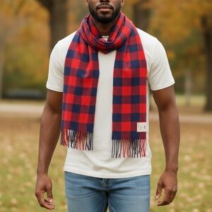 Old Navy Bold Red and Blue Plaid Scarf